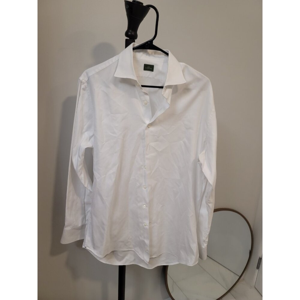 Sid Mashburn Solid White Textured Button Down Shi… - image 1